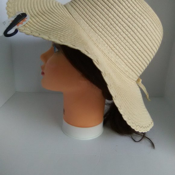 Women's Sun & Shade Straw Hat Color Beige Size OSFM - Picture 3 of 6